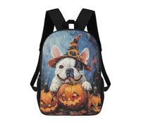 sinyumoney Halloween Pumpkin Dog Art Print 17inch School Bag 3D Printed Children's School Backpack Casual Fashion Travel Backpacks for Kids School Students