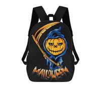 sinyumoney Halloween Pumpkin Evil Rucksack Water Resistant Travel Backpack Computer Bag for Men, Women & Teenage Boys 17inch