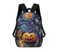 sinyumoney Halloween Pumpkin Night Rucksack Fashion Stationery Backpack Waterproof Casual Daypacks for Teenage Girls Boys Women Men 17inch