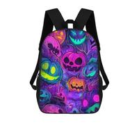 sinyumoney Halloween Pumpkin Party-1 Kids School Backpack 3D Printed Fashion School Bag Casual School Bag for Boys Elementary And Middle School Students 17inch