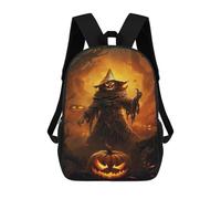 sinyumoney Halloween Pumpkin Witch 3D Printed Children's School Backpack for Kids High Capacity Travel Rucksacks 17 Inch Book Bags Kids
