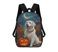 sinyumoney Halloween Pumpkin with Dog-1 School Backpack 3D Printed Children's 17inch Backpacks Bag Bookbag for Kids Boy Girl Book Bags Kids School Bag Travel Rucksacks