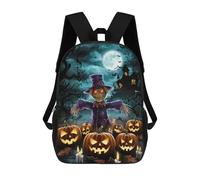 sinyumoney Halloween Scarecrow School Backpack 3D Printed School Bags Boys Girls Laptop Backpack for Kids/Students/Adults 17inch