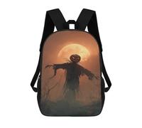 sinyumoney Halloween Scarecrow with Full Moon-1 Backpack School Large School Backpack for Boys for Teenage Girls Boys Women Men 17inch