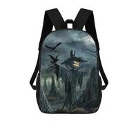 sinyumoney Halloween Scarecrow with Jack-o'-lantern Head Backpack School High Secondary School Bags Casual Backpack for Men, Women & Teenage Boys 17inch