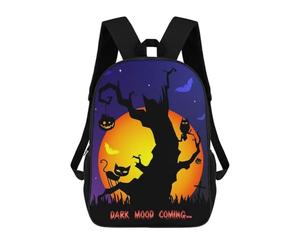 sinyumoney Halloween Scary Tree Owl 3D Printed Kids School Bag Rucksacks Children's School Fashion Casual Back Pack High Capacity Travel Book Bags Backpack for Kids 17inch