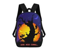 sinyumoney Halloween Scary Tree Owl Rucksacks 3D Printed Children Backpacks Fashion Casual Daypack Cute Travel Bags Outdoor Casual Daypack for Boy And Girl 17inch