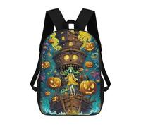 sinyumoney Halloween Ship with Girl Backpack for Boys Teen Students, Girls Rucksack Bags Toddler Elementary Middle School Bookbag 17inch