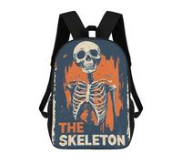 sinyumoney Halloween The Skeleton Backpacks 3D Printed 17inch Kids School Backpack Outdoor Casual Daypack Casual Travel Bags for Middle School Students