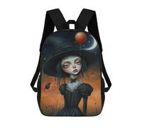sinyumoney Halloween Witch Balloon Night Backpack for School 3D Printed Boys Girls School BagChildren Bookbag Travel Rucksack 17inch