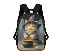 sinyumoney Halloween Witch Cat Brew-1 Rucksack School Secondary High School College Backpack Travel for Campus Outdoor Travel Sports 17inch