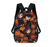 sinyumoney Halloween Witch Cute Art School Backpack High Secondary School Bags Casual Backpack for Girls Boys Teenage 17inch