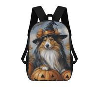 sinyumoney Halloween Witch Dog Art Print-5 Backpack School Large School Backpack for Boys for Teenage Girls Boys Women Men 17inch