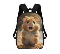 sinyumoney Hamster And Corn Children's Backpacks School Backpack 3D Printed Backpack for Kids Travel Rucksacks Book Bags Kids School Bag 17inch