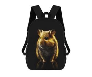 sinyumoney Hamster Gold Black Backpack School Large School Backpack for Boys - Perfect for Travel, Work And Daily Use 17inch