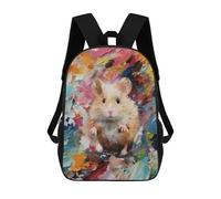 sinyumoney Hamster in Paint Bird View School Bags High Secondary School Bags Casual Backpack for Camping Outdoor Adventures And Daily Travel 17inch
