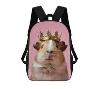 sinyumoney Hamster King Children's School Backpack 3D Printed for Kids Travel Rucksacks Book Bags Kids School Bag 17inch