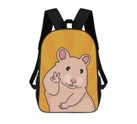 sinyumoney Hamster Meme Pop Art Backpacks Kids School Backpack School Bag 3D Printed School Bag for Boys Elementary And Middle School Students 17inch