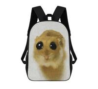 sinyumoney Hamster Portrait with Big Eyes 3D Printed Kids School Bag Rucksacks Children's School Fashion Casual Back Pack High Capacity Travel Book Bags Backpack for Kids 17inch