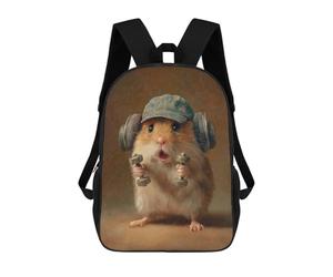 sinyumoney Hamster Workout Buddy-1 Rucksack School Secondary High School College Backpack Travel for Campus Outdoor Travel Sports 17inch