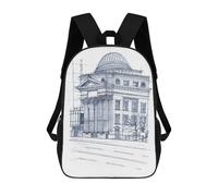sinyumoney Hand Drawn Bank of Toronto Backpack School Daypacks Business Backpack Water Resistant Bookbag for Teenage Girls Boys Women Men 17inch