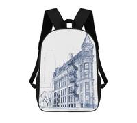 sinyumoney Hand Drawn Gooderham Backpack School High Secondary School Bags Casual Backpack for Teenage Girls Boys Women Men 17inch
