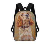 sinyumoney Hand-Painted Cocker Spaniel Artwork Kids Backpack, Backpack School Bag, Backpacks Kids School 3D Printed School Bags for Elementary And Middle School Students Teens Birthday Gift 17inch