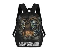 sinyumoney Handle Stress Vs Success 3D Printed 17 Inch School Backpack Children's Backpacks 3D Printed Cool Knapsack for Boys Elementary And Middle
