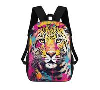 sinyumoney Handsome Jaguar Pop Art Backpacks Kids School Backpack School Bag 3D Printed School Bag for Boys Elementary And Middle School Students 17inch
