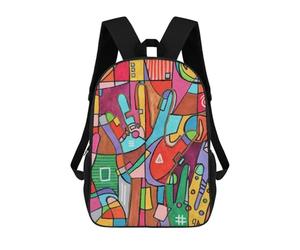 sinyumoney Handy Vibes Rucksack Lightweight Casual Daypack School Backpacks- Perfect for Travel, Work And Daily Use 17inch