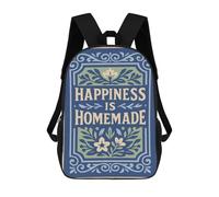 sinyumoney Happiness Is Homemade Floral Art Rucksack Water Resistant Computer Rucksack for Campus Outdoor Travel Sports 17inch