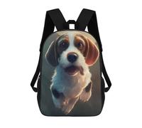 sinyumoney Happy Beagle Painting Backpack School Bag School Secondary High School College Backpack Travel for Teenage Girls Boys Women Men 17inch