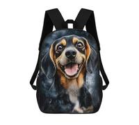 sinyumoney Happy Beagle Portrait Backpack School Bag School Secondary High School College Backpack Travel for Teenage Girls Boys Women Men 17inch