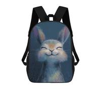sinyumoney Happy Bunny Illustration School Backpack Large School Backpack for Boys for Campus Outdoor Travel Sports 17inch