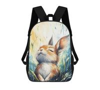 sinyumoney Happy Bunny in Grass 3D Printed Kids Backpacks Boys Fashion School Bag Travel Backpacks School Bags for Boys Elementary School Students 17inch