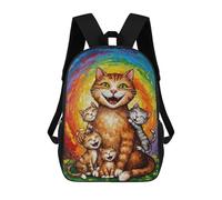 sinyumoney Happy Cats Family Painting Ronaldo Backpack, Children's Backpack, Student School Bag, Book Bag, 3D Printed School Bag For Boys And Girls, 17inch