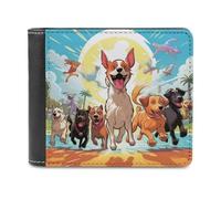 sinyumoney Happy Dogs at The Beach 3D Print Clutch Purse ID Window Coin Banknote Compartments Slim Elegant Purse for Boys Girls 11.7cm*9.5cm