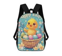 sinyumoney Happy Easter Chick with Eggs Children's School Backpack 3D Printed for Kids Travel Rucksacks Book Bags Kids School Bag 17inch