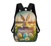 sinyumoney Happy Easter School Bags Lightweight Airport College Students Back Pack for Camping Outdoor Adventures And Daily Travel 17inch