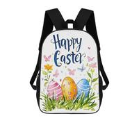 sinyumoney Happy Easter Wishes School Backpack for Girls Backpack Water Repellent Casual Daypack Lightweight Rucksack Boy Girl School Backpack 17inch