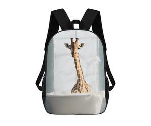sinyumoney Happy Giraffe in The Bath Rucksack Daypacks Business Backpack Water Resistant Bookbag for Men/Women 17inch