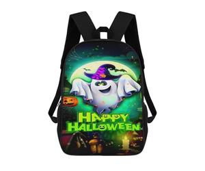 sinyumoney Happy Halloween Greeting Card School Backpack Business Laptop Rucksack Bag Unisex Casual Daypack for Men, Women & Teenage Boys 17inch