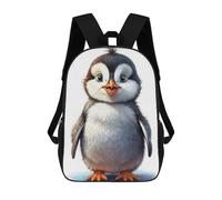 sinyumoney Happy Little Penguin Backpacks Kids School Backpack School Bag 3D Printed School Bag for Boys Elementary And Middle School Students 17inch