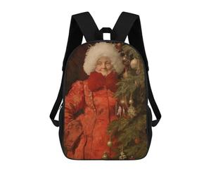sinyumoney Happy Mrs Claus Xmas Backpack School Business Laptop Rucksack Bag Unisex Casual Daypack for Teenage Girls Boys Women Men 17inch