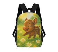 sinyumoney Happy Piglet in A Meadow Children's School Backpack Fashion Casual Children's Backpacks 3D Printed School Bags Boy Large Backpack 17inch