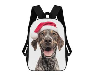 sinyumoney Happy Plott Hound Dog Wearing Santa Hat Rucksack Lightweight Schoolbag Dayback Bookbag College for Girl, Teen Girls 17inch