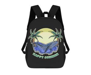 sinyumoney Happy Summer Whale Backpacks Kids School Backpack School Bag 3D Printed School Bag for Boys Elementary And Middle School Students 17inch