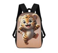 sinyumoney Happy Tiger Cub Jumping Backpack School Bag Business Laptop Rucksack Bag Unisex Casual Daypack for Teenage Girls Boys Women Men 17inch