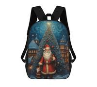 sinyumoney Happy Xmas Santa Claus Rucksack Large Lightweight Casual Backpack for Campus Outdoor Travel Sports 17inch