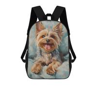 sinyumoney Happy Yorkie Oil Painting Backpack School Bag High Secondary School Bags Casual Backpack for Teenage Girls Boys Women Men 17inch